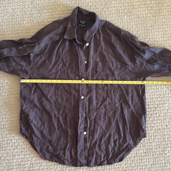 Baird McNutt x J crew 100% linen chocolate brown shirt - Picture 4 of 5